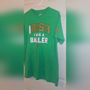 Men's Under Armour Size Medium "Irish I was a Baller" Loose Fit Heat Gear Tee 🍀